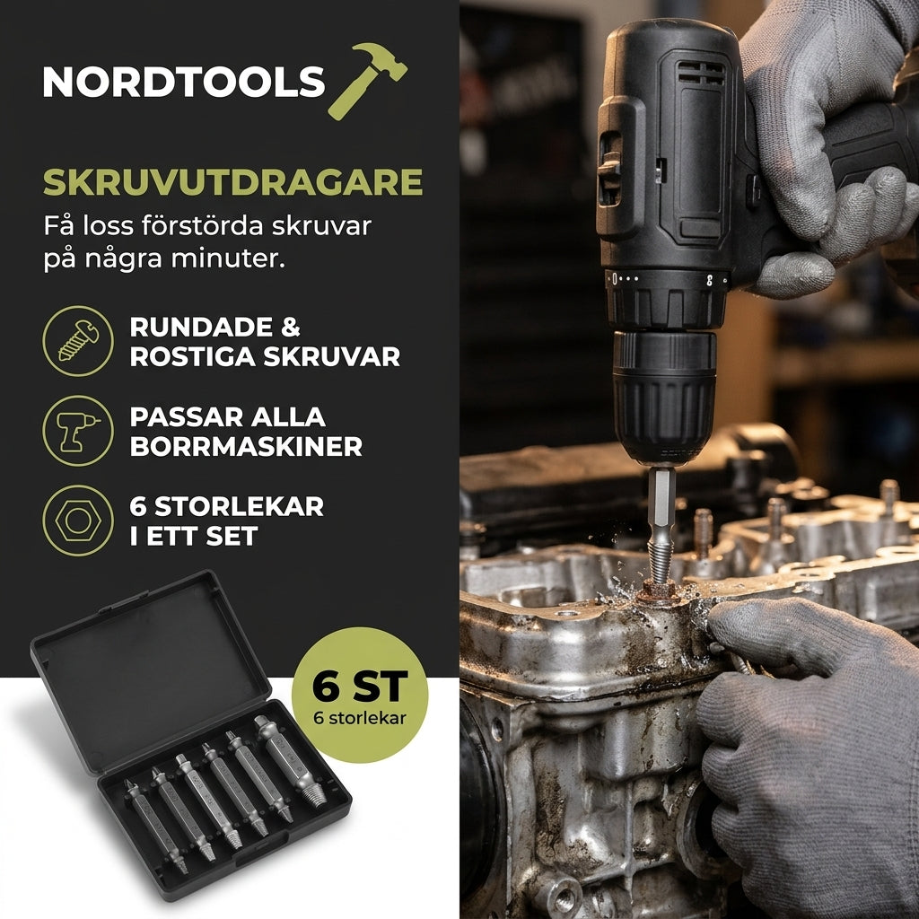 NordLoss skruvutdragare 6 st i förvaringslåda