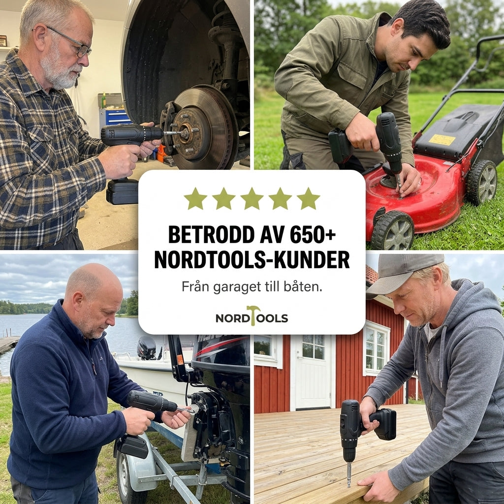 NordLoss i garaget, vid båten och på trädäcket
